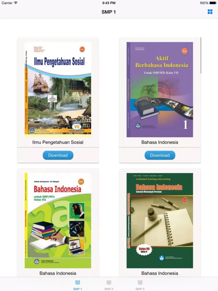 ภาพหน้าจอของ Buku Paket SMP iPad 