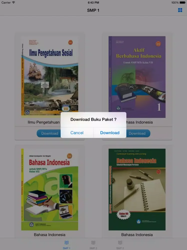 ภาพหน้าจอของ Buku Paket SMP iPad 