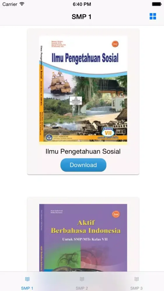 ภาพหน้าจอของ Buku Paket SMP