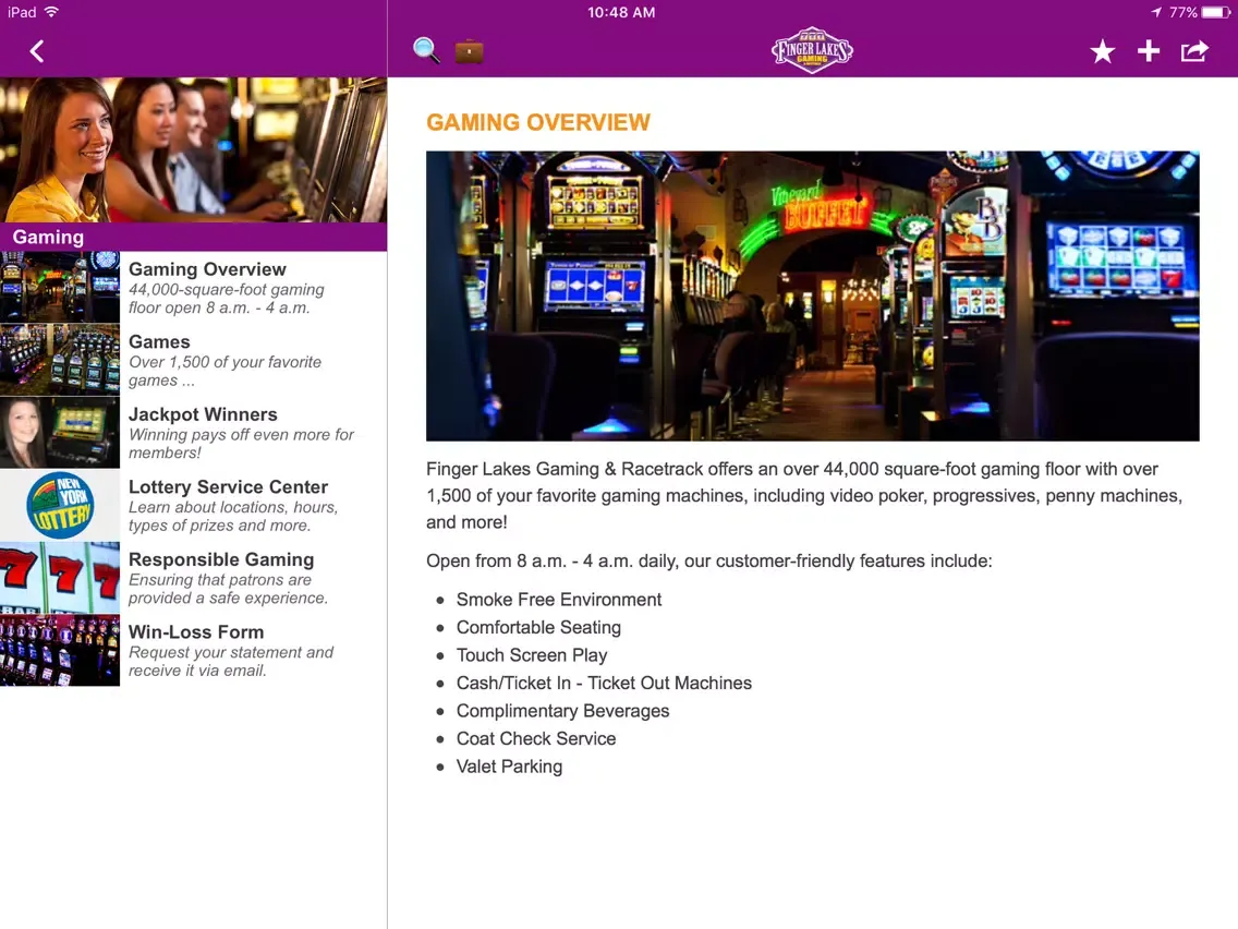 Captures d'écran de Finger Lakes Gaming & Racetrack iPad 