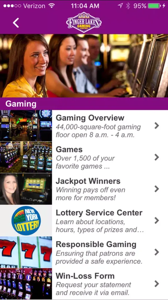 Captures d'écran de Finger Lakes Gaming & Racetrack