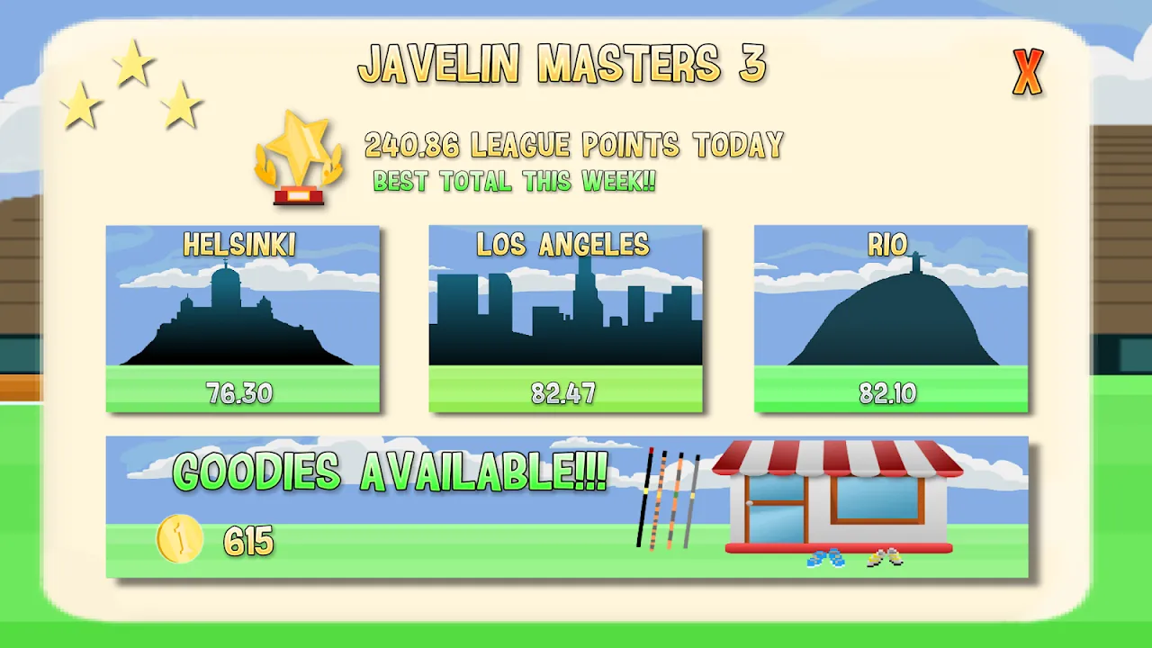 Tangkapan layar Javelin Masters 3