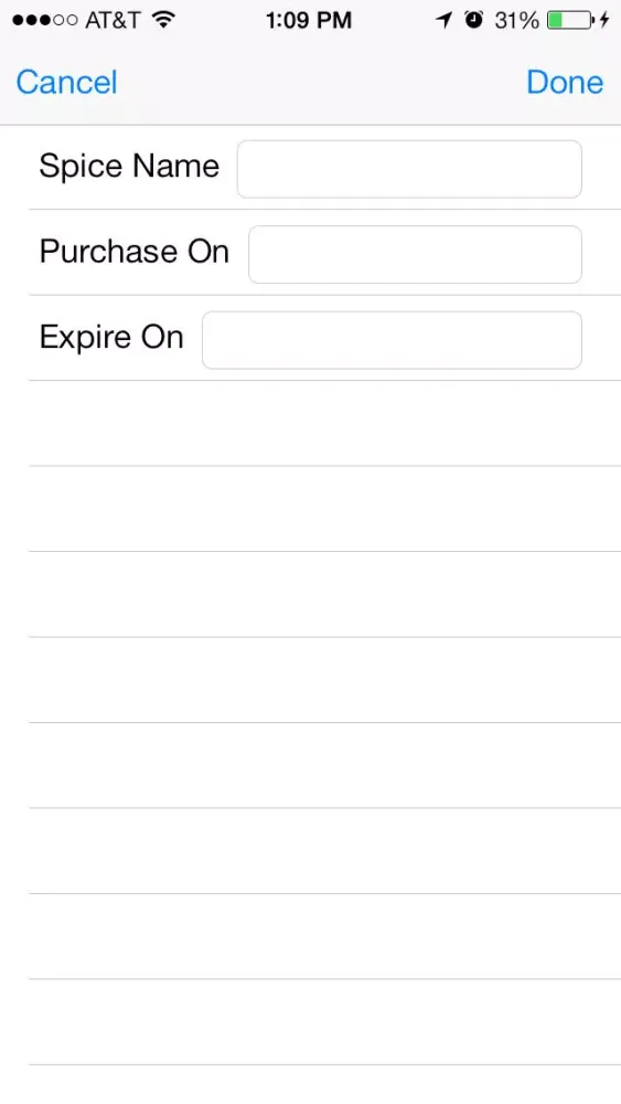 Spice Rack Tracker Free スクリーンショット