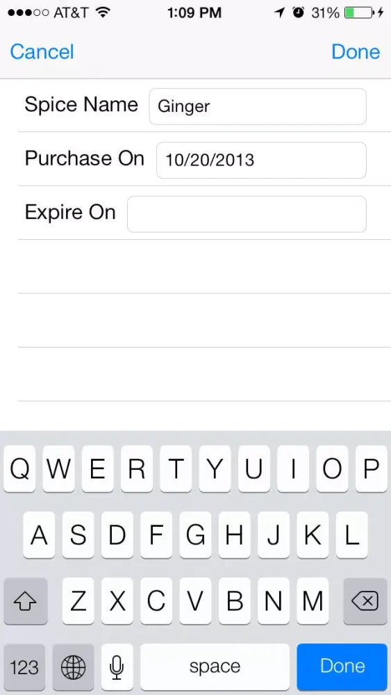 Spice Rack Tracker Free スクリーンショット