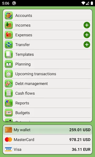 Tangkapan layar Expense Tracker - FinancePM