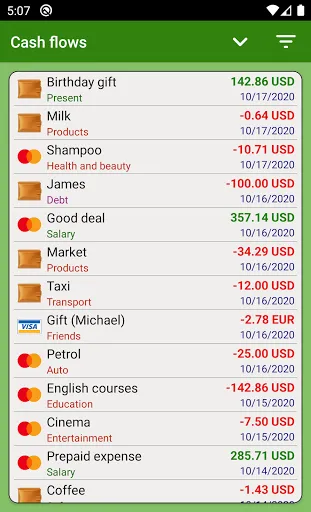 Tangkapan layar Expense Tracker - FinancePM
