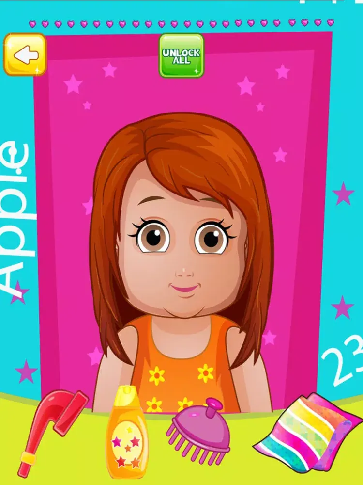 Screenshot di Cute Baby Hair Salon FREE- Super fun beauty dress up game for girls iPad 