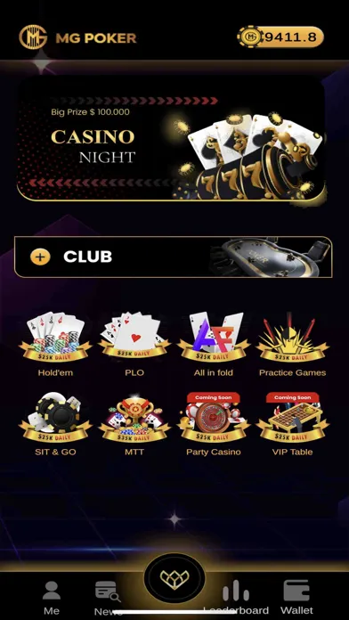 Capturas de tela do MG Poker - MTT, SNG and More