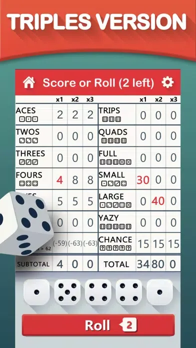 Screenshot di Yazy yatzy dice game
