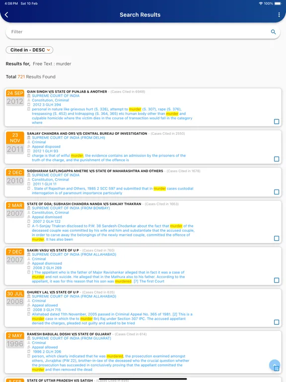 GLH Case Law iPad  Ekran Görüntüleri