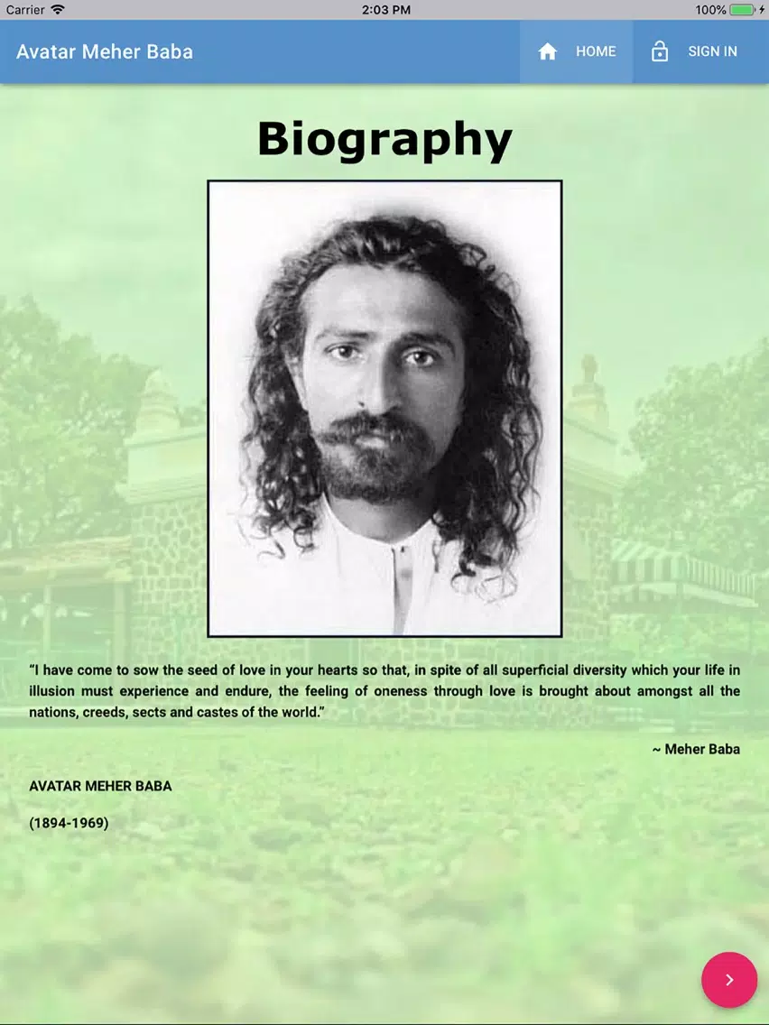 Capturas de pantalla de AMBPPCT Meher Baba App iPad 