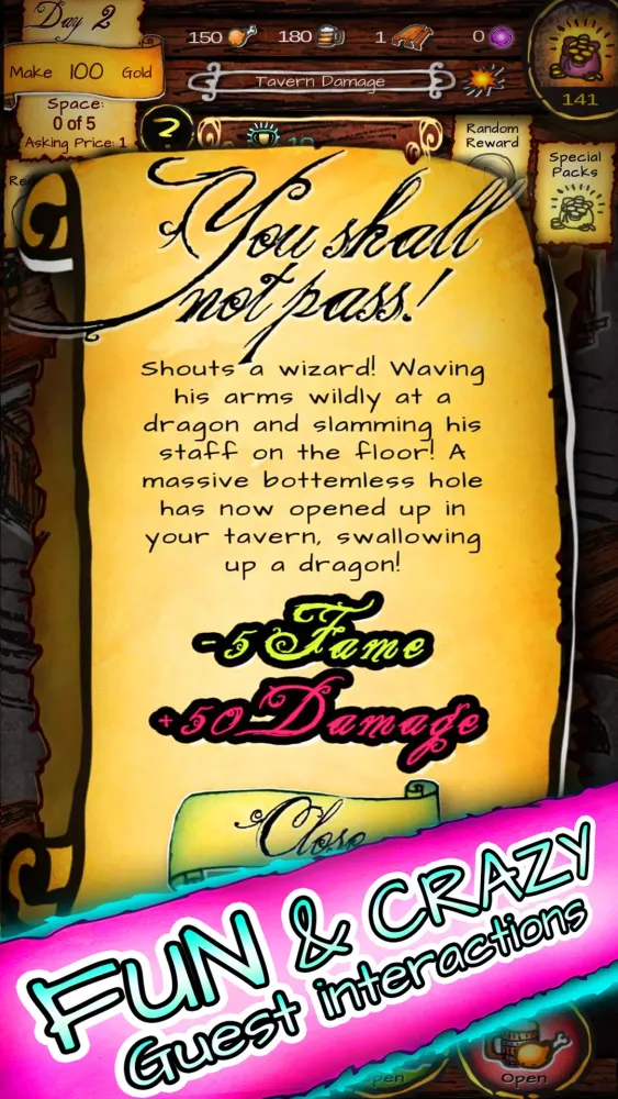 Capturas de tela do Fantasy Tavern