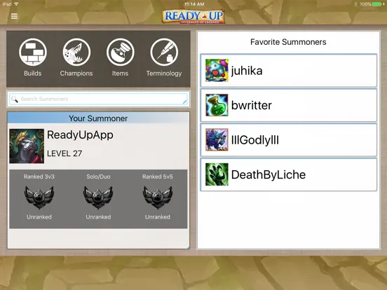 Captures d'écran de Ready Up for League of Legends iPad 