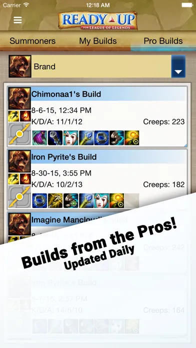 Captures d'écran de Ready Up for League of Legends