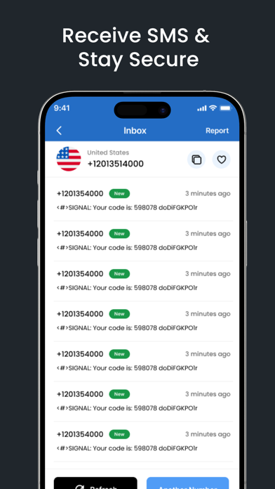 Tangkapan skrin FreePhone.io: Temporary Number