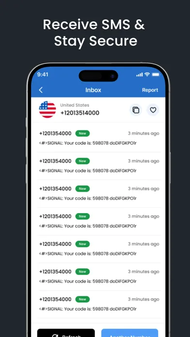 Tangkapan layar FreePhone.io: Temporary Number