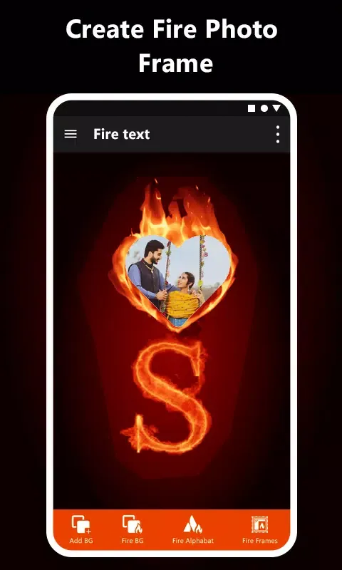 Ảnh chụp màn hình của Fire text photo: Flaming Text