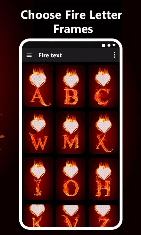 Ảnh chụp màn hình của Fire text photo: Flaming Text
