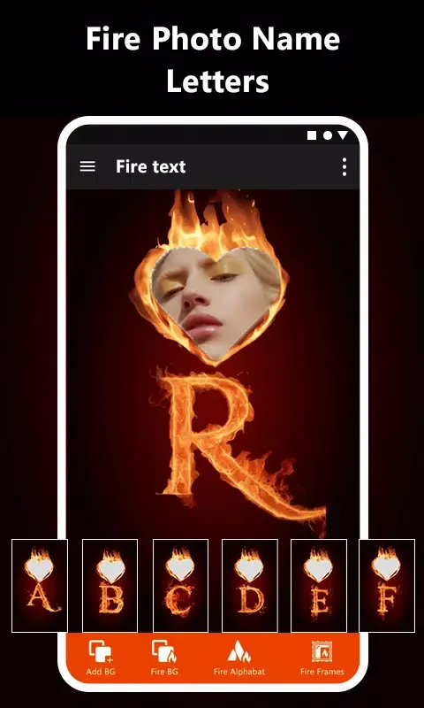 Ảnh chụp màn hình của Fire text photo: Flaming Text