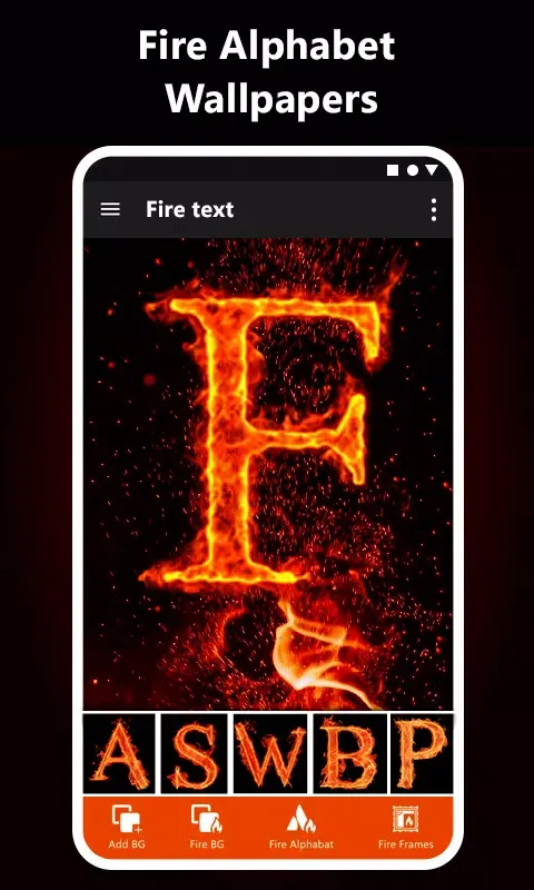 Ảnh chụp màn hình của Fire text photo: Flaming Text