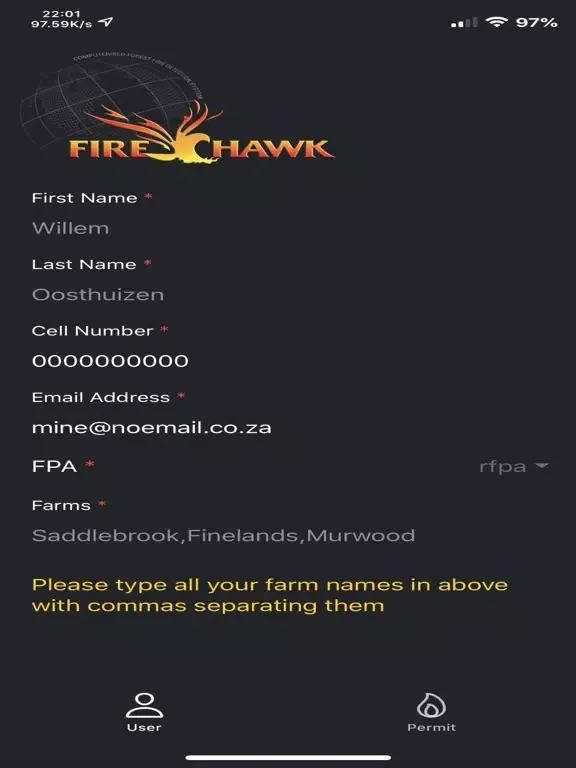 Capturas de tela do Firehawk Permits iPad 