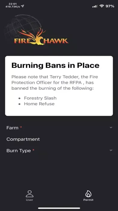 Capturas de tela do Firehawk Permits
