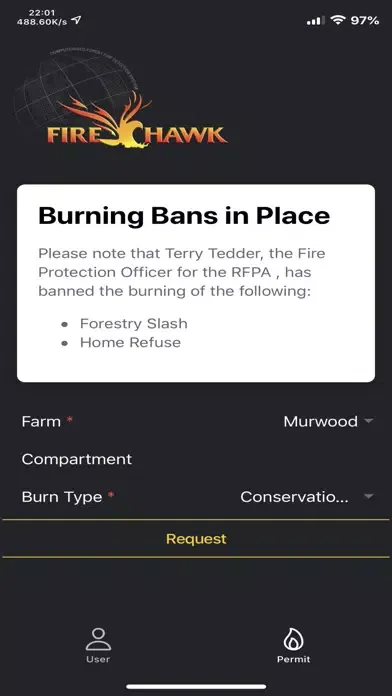 Capturas de tela do Firehawk Permits