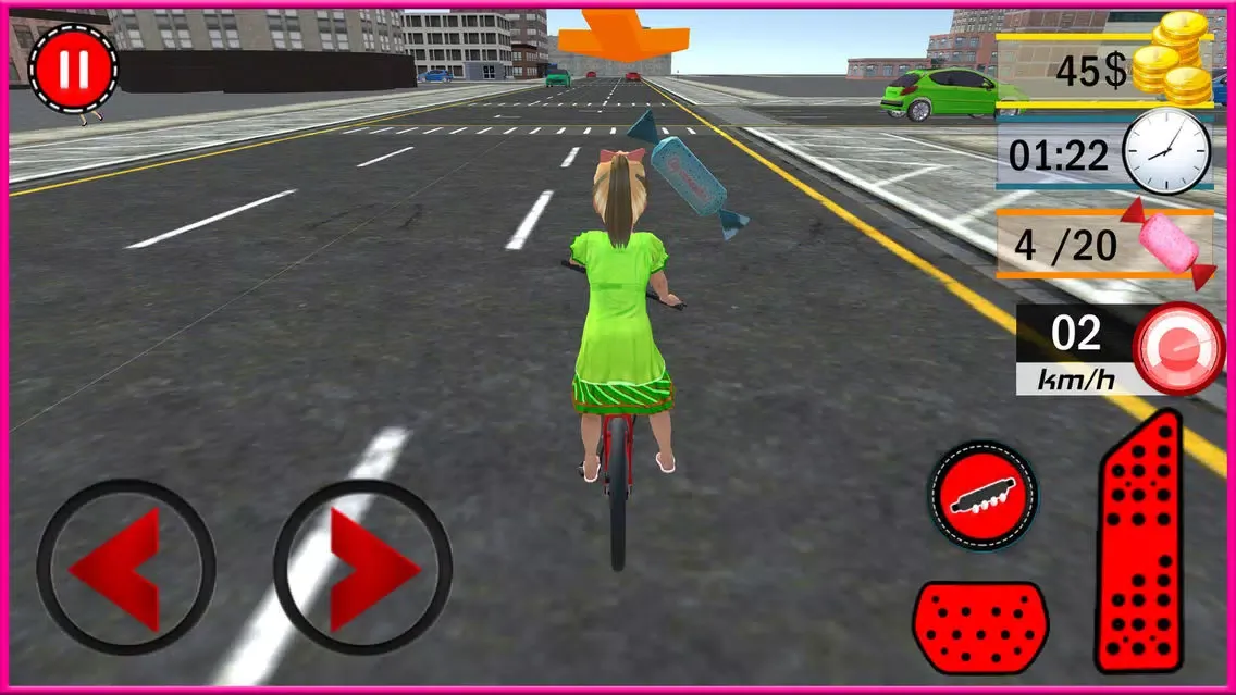 Kids Bicycle Candy Speed Collection Simulator 3D应用截图