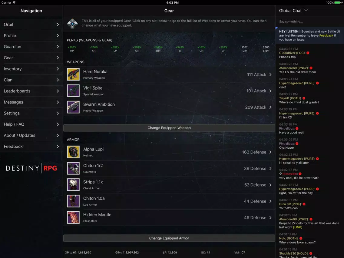 RPG for Destiny iPad 應用截圖
