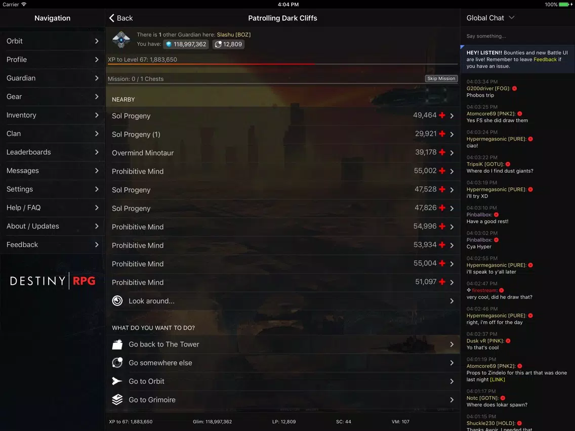 RPG for Destiny iPad 應用截圖