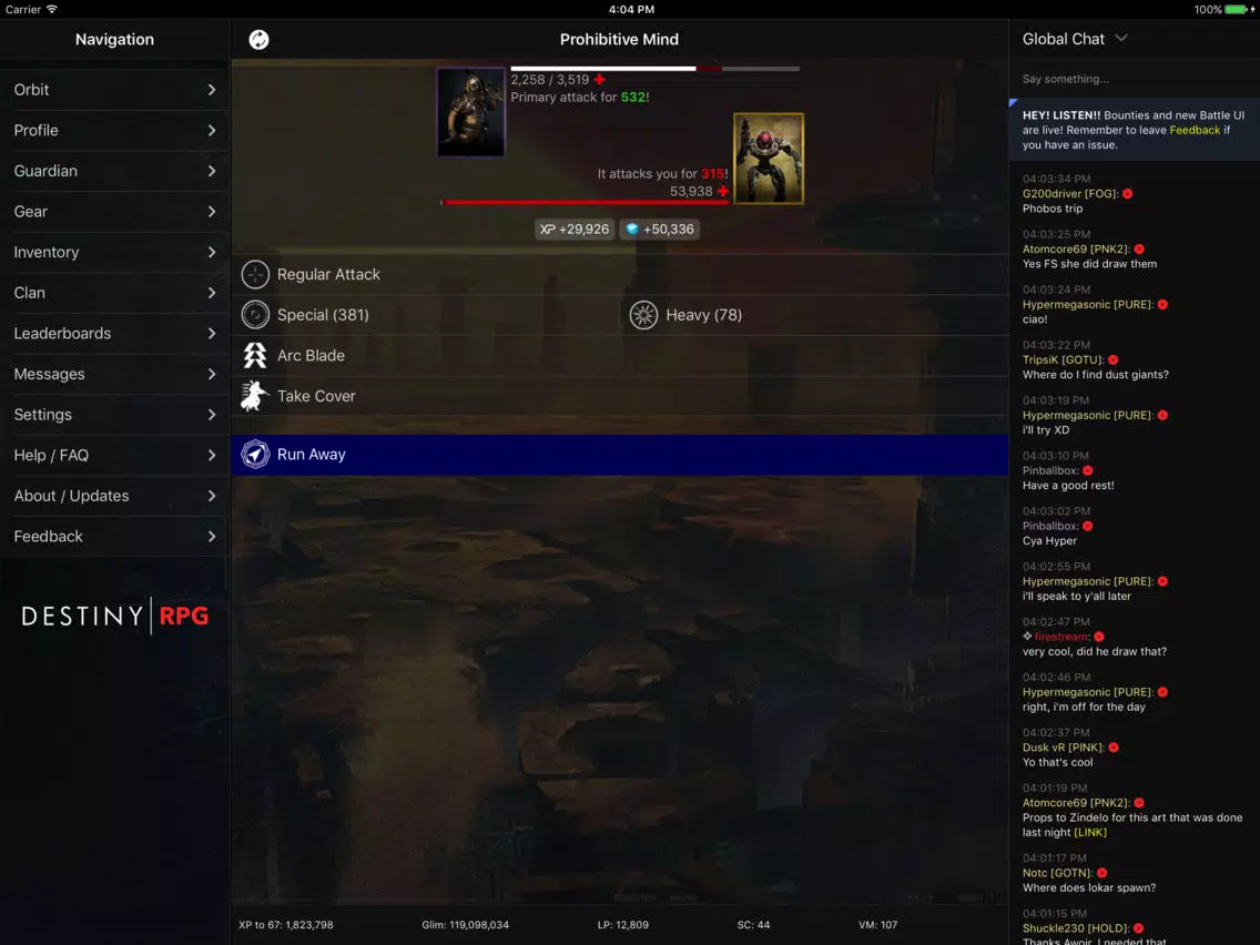 RPG for Destiny iPad 應用截圖