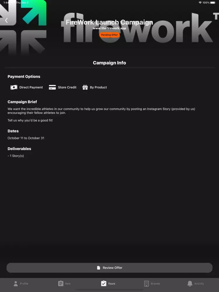 Zrzuty ekranu FireWork Mobile iPad 
