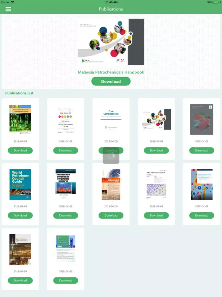 Tangkapan skrin MPA-App iPad 