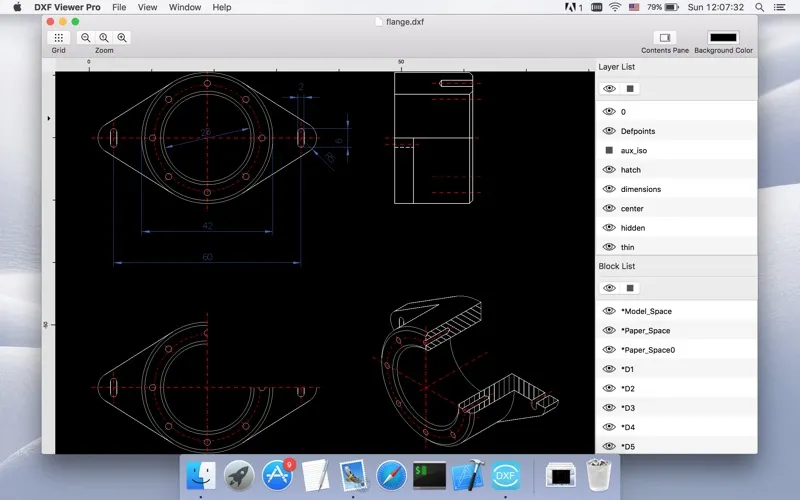 Tangkapan skrin DXF Viewer Pro
