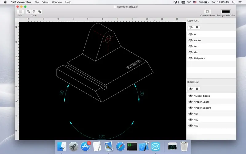 Tangkapan skrin DXF Viewer Pro