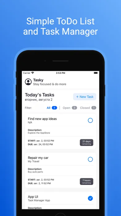 Zrzuty ekranu Tasky - To Do List & Planner
