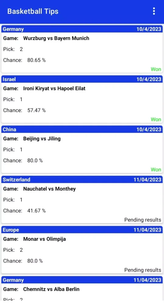Tangkapan layar Basketball Prediction Tips