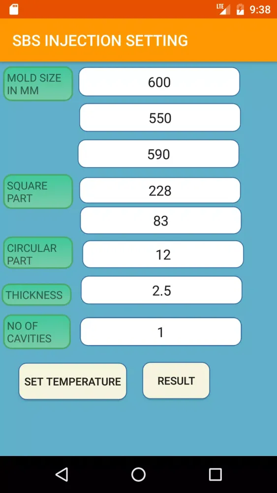 SBS Injection Setting Screenshots
