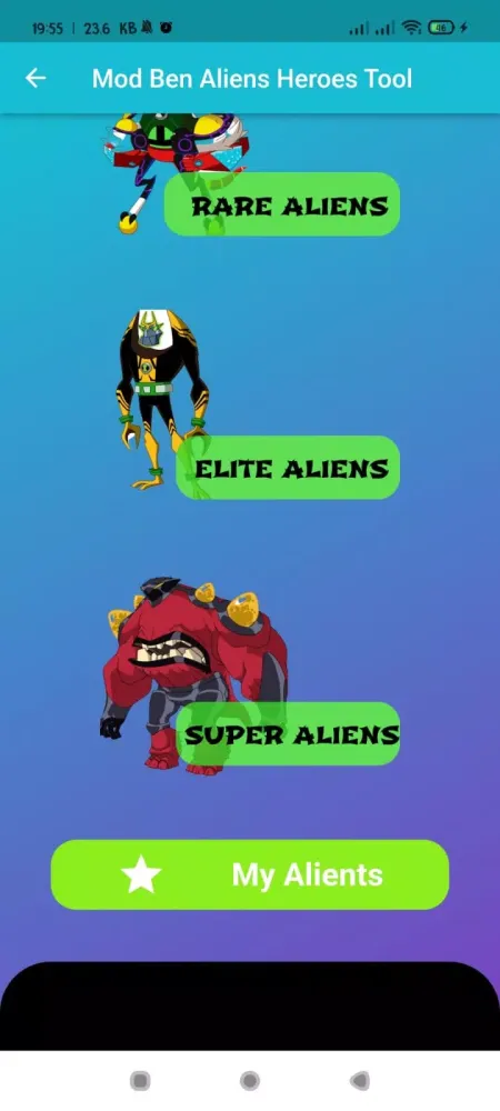 Mod Ben Ten Aliens Heroes应用截图
