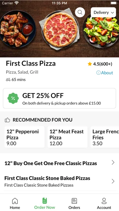 Captures d'écran de First Class Pizza.
