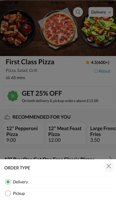 Captures d'écran de First Class Pizza.