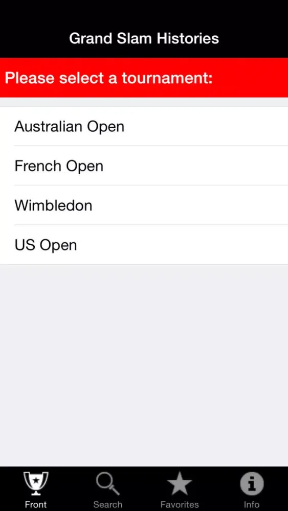 Tennis Champions App Screenshots