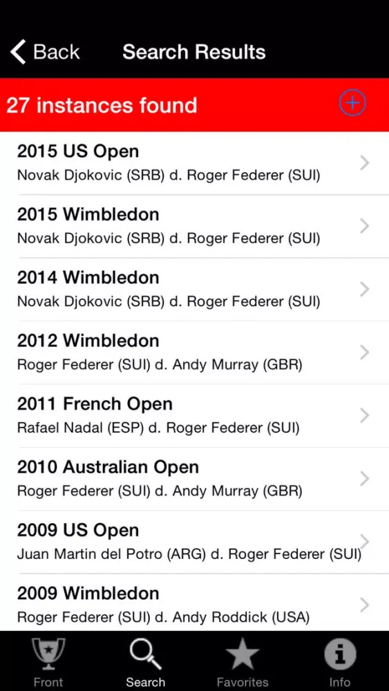 Tennis Champions App Screenshots