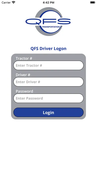 Ảnh chụp màn hình của QFS Driver App