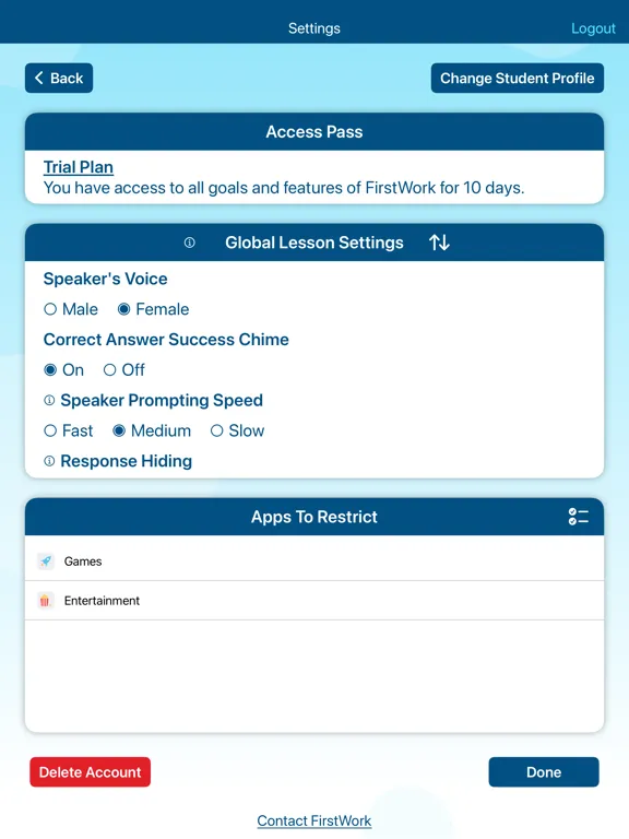 FirstWork iPad  Screenshots