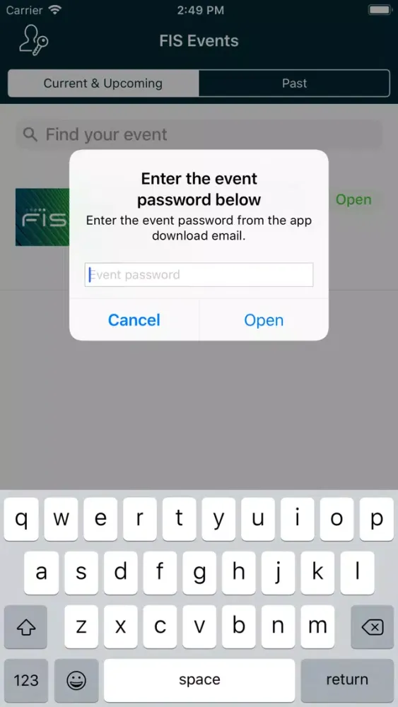 Ảnh chụp màn hình của FIS Events App