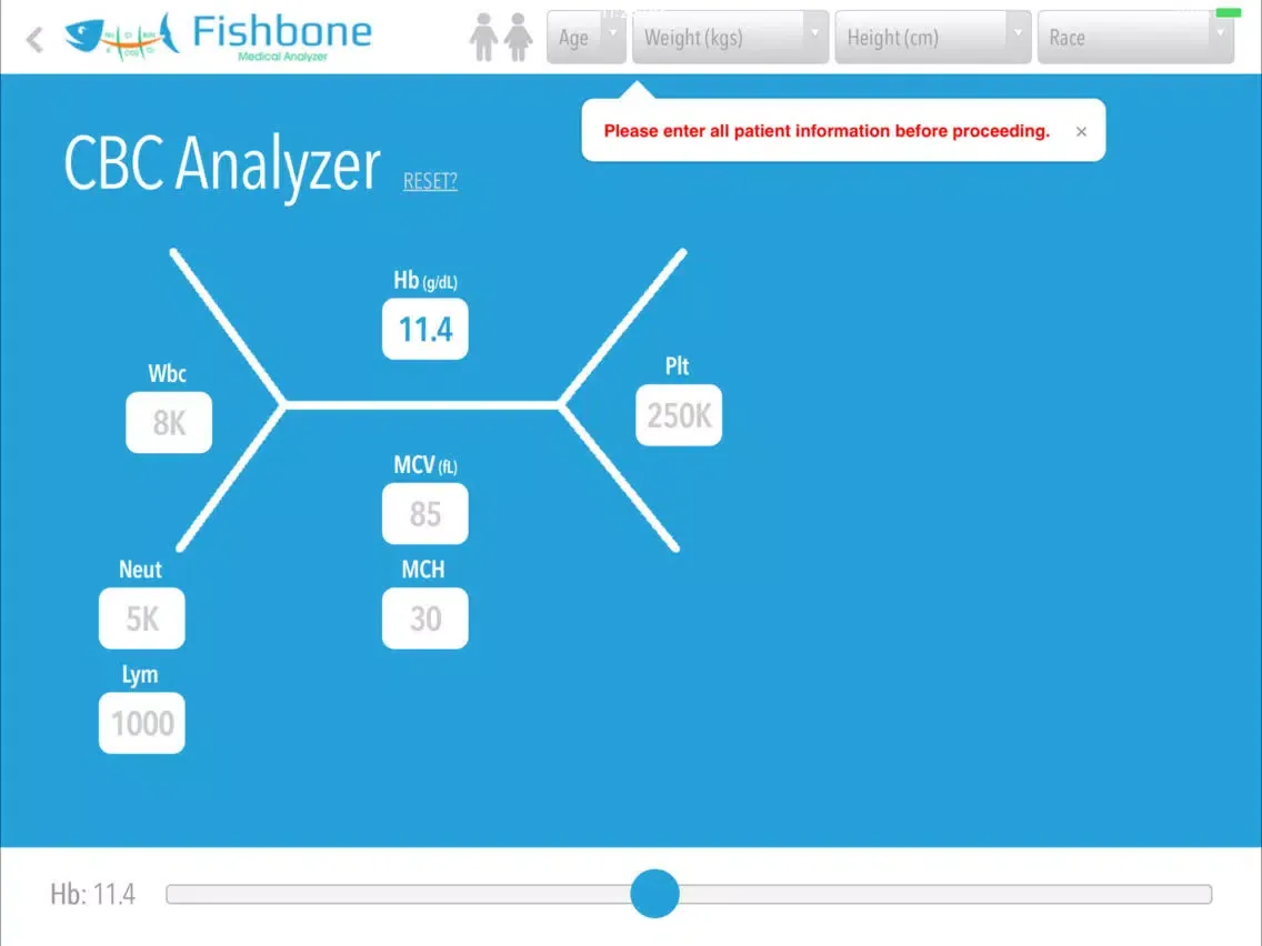 Fishbone Lab Analyzer iPad  Screenshots