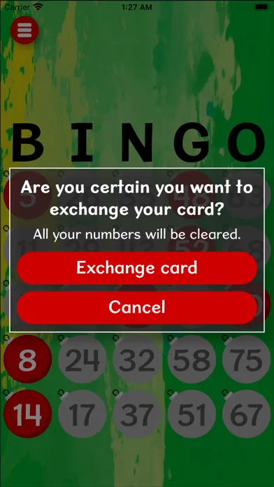 Zrzuty ekranu Bingo Card