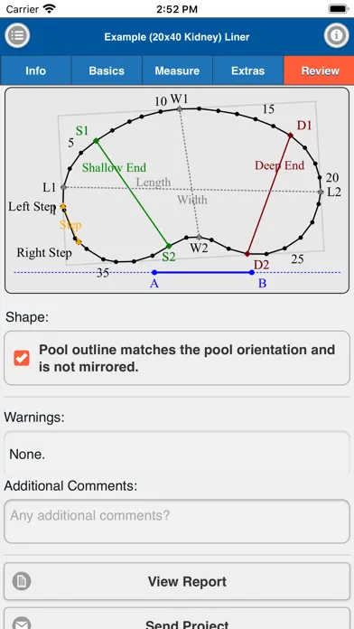 Zrzuty ekranu i-Measure My Pool