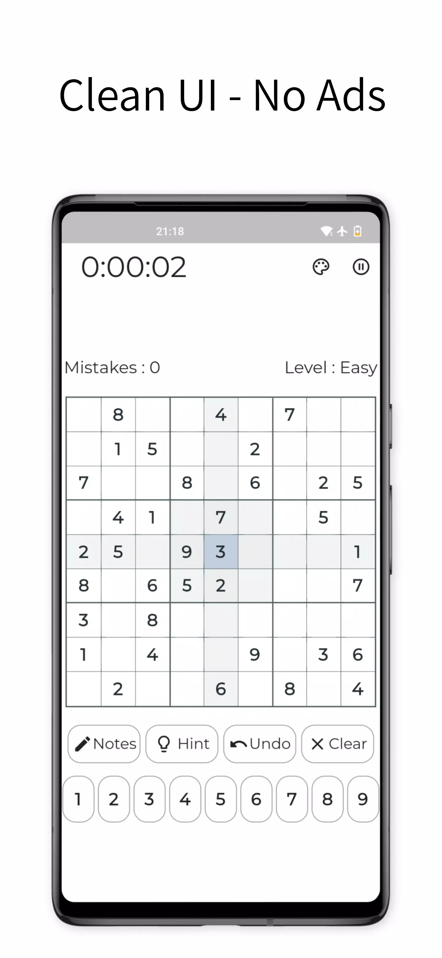 Clean Sudoku - Classic Puzzles Screenshots